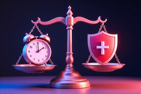 Illustration of a clock and a shield, symbolizing responsible time management and safety in gaming