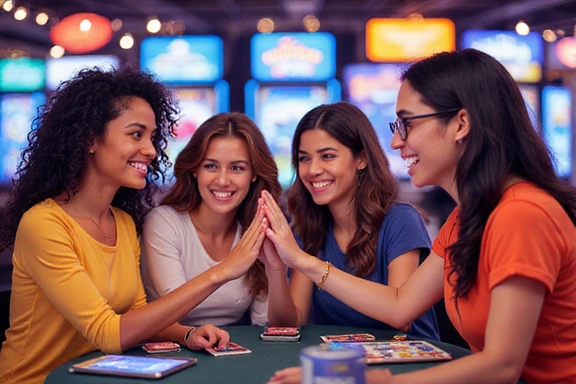 People interacting and having fun in a social gaming setting