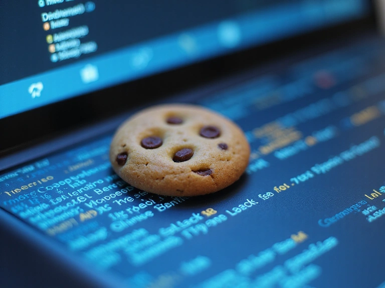 Illustration of browser cookies, small digital files representing data storage on a computer.