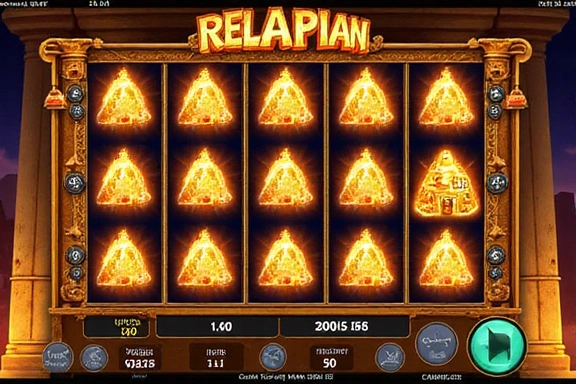Detailed stylized ancient Egyptian slot machine screen