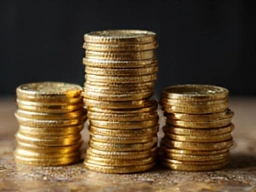 Medium stack of virtual coins