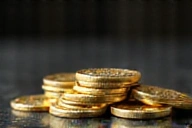 Small stack of virtual coins